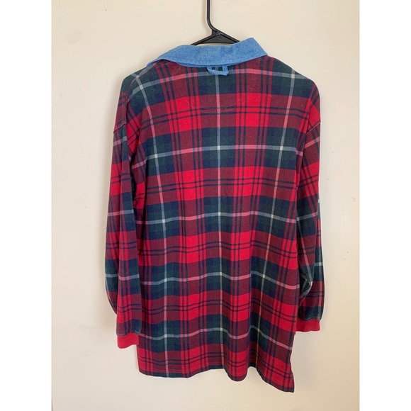 Marsh Landing Womens Plaid Long Sleeve Denim Collar Button Up Shirt Size S - Picture 3 of 3